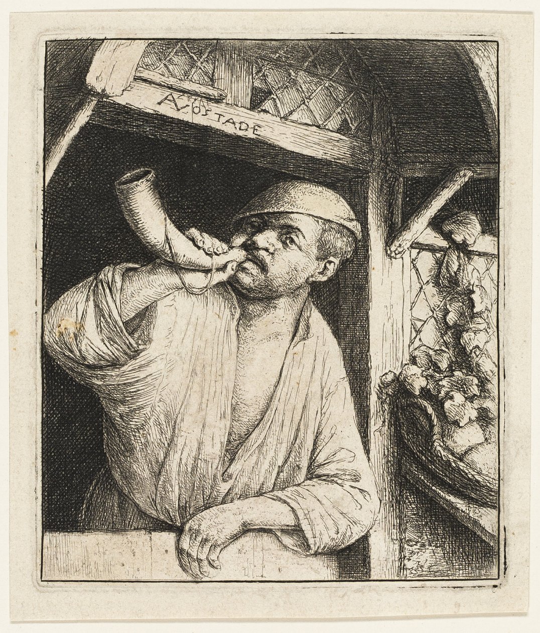 Baker troubí na roh od Adriaen van Ostade