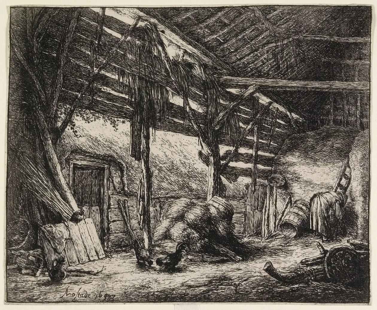 Stodola od Adriaen van Ostade
