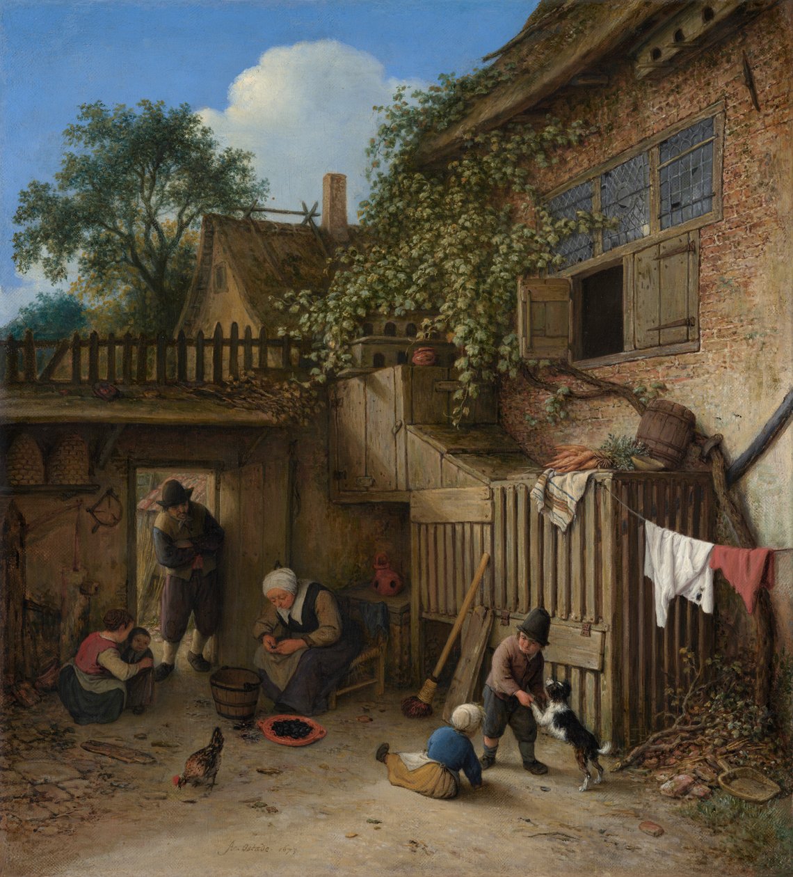Dvůr u chalupy od Adriaen van Ostade