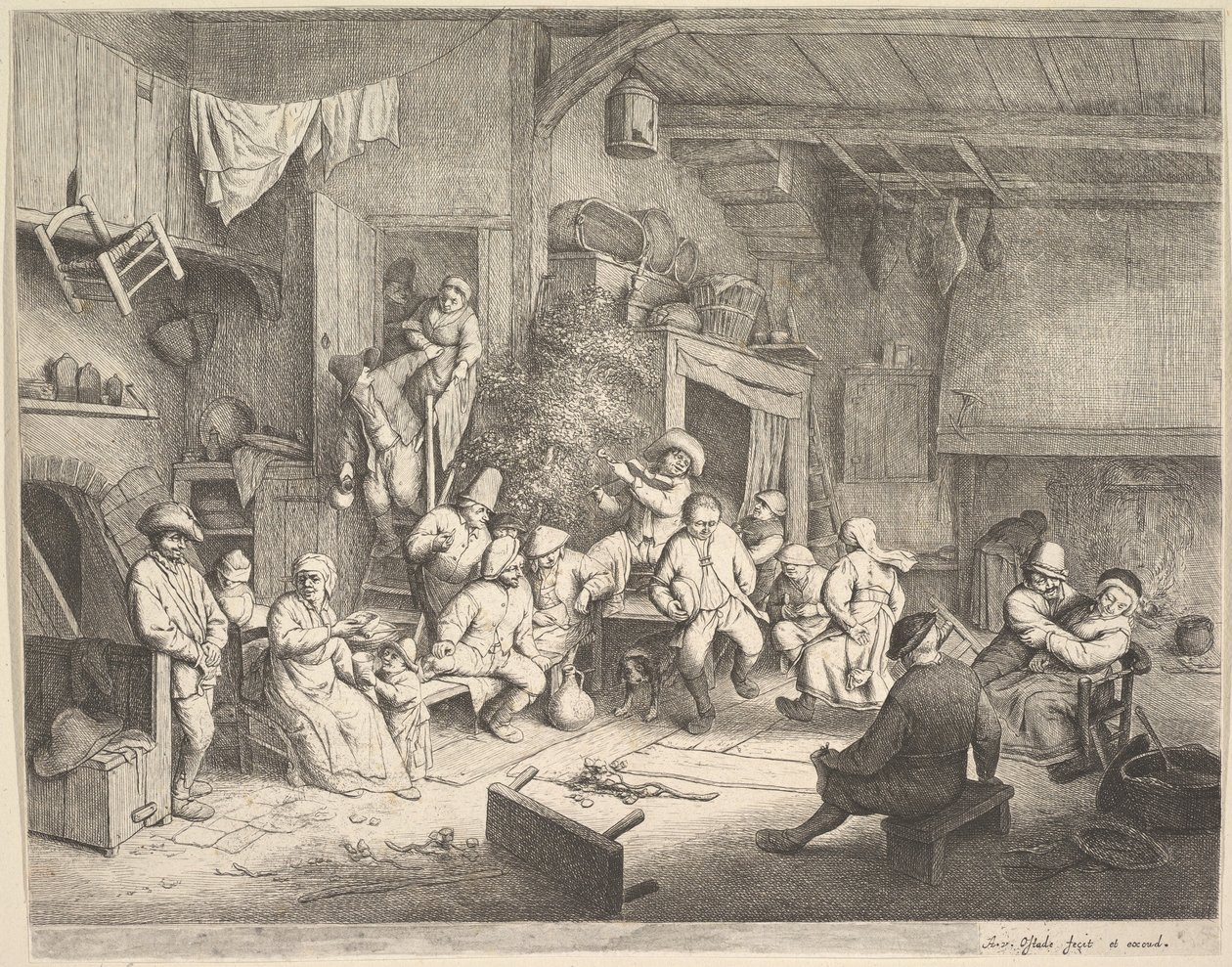 Tanec v hostinci od Adriaen van Ostade