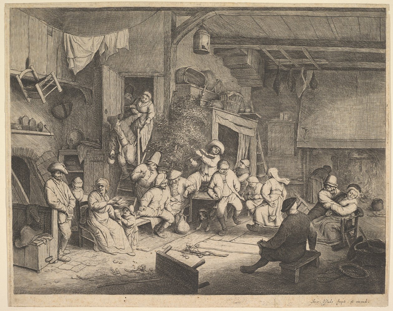 Tanec v hostinci od Adriaen van Ostade