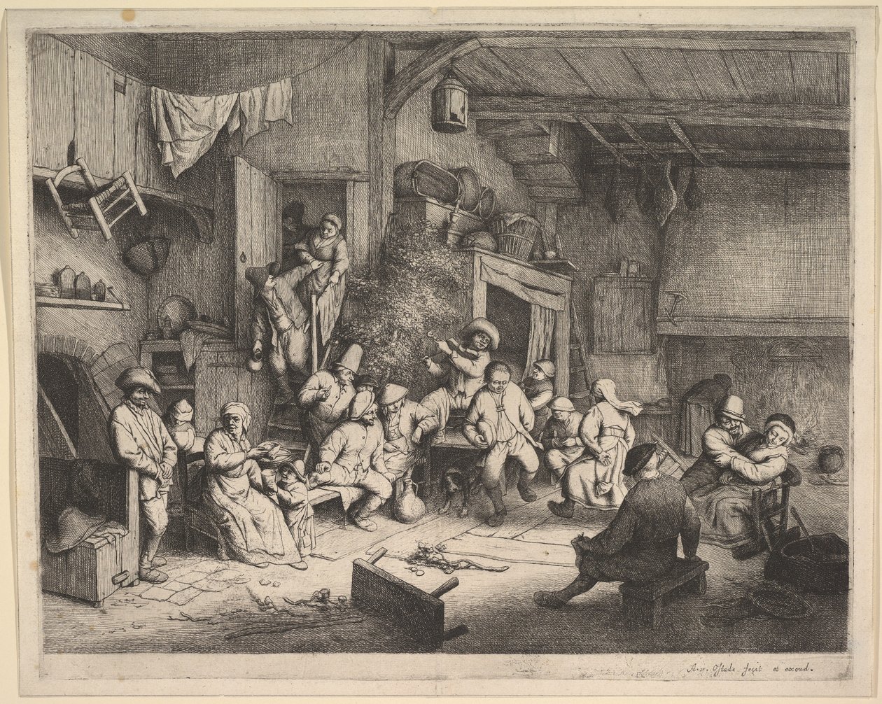 Tanec v hostinci od Adriaen van Ostade