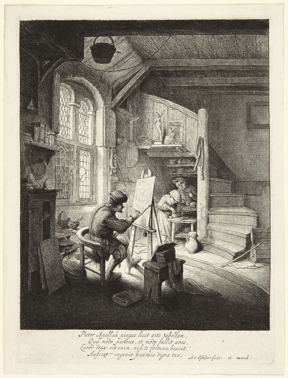 Malíř ve svém ateliéru od Adriaen van Ostade
