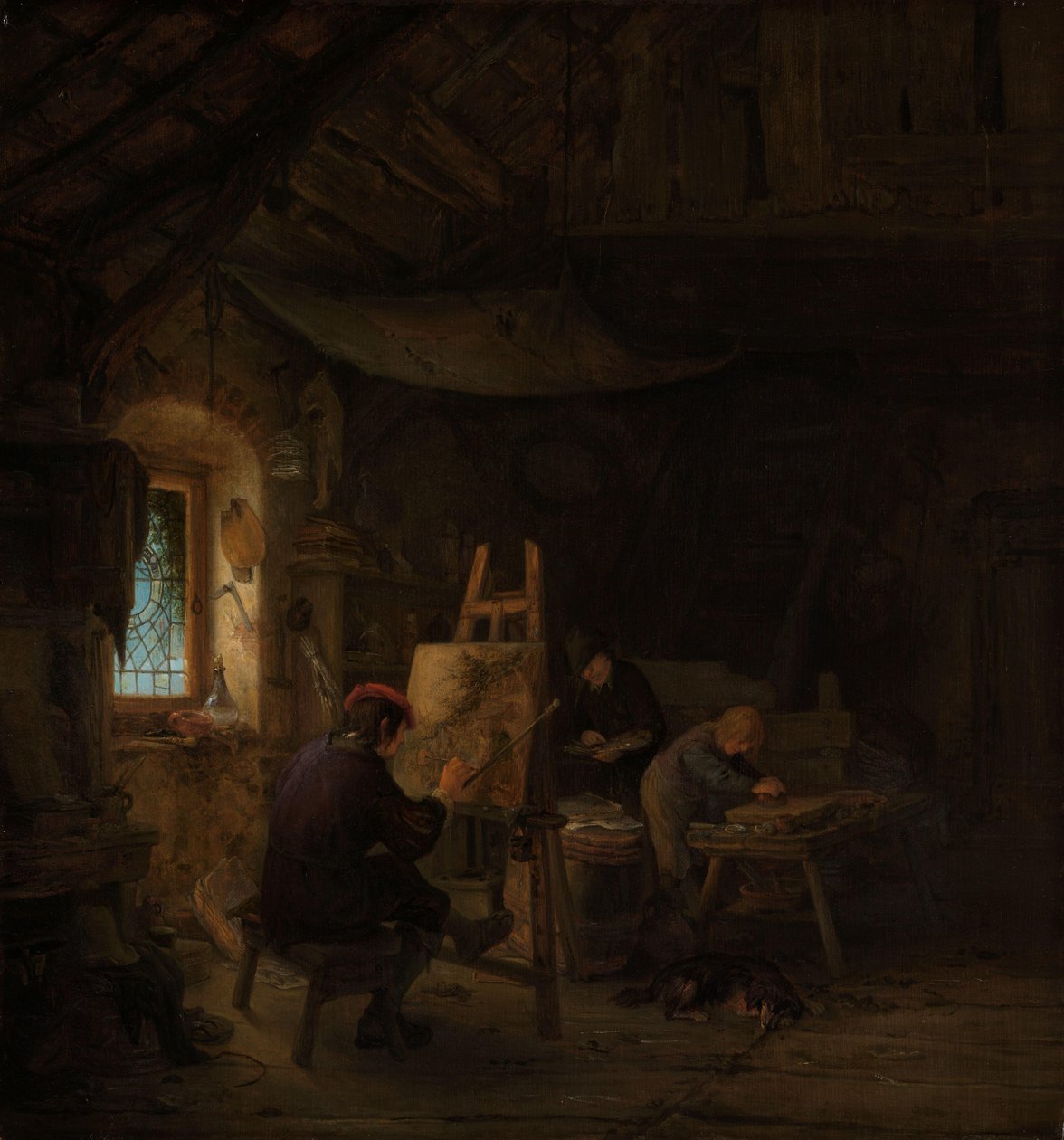 Malířský ateliér od Adriaen van Ostade