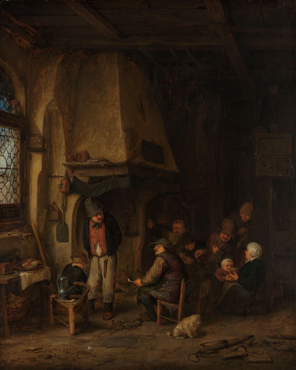 „Skaters“: Rolníci v interiéru Rolníci v interiéru, známí jako „Skaters“ od Adriaen van Ostade