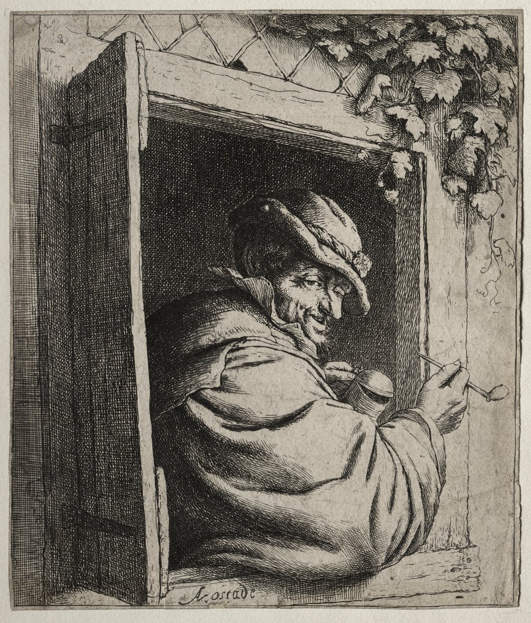 Kuřák u okna od Adriaen van Ostade