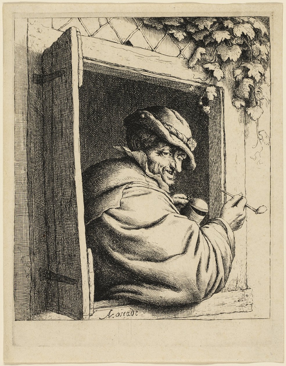 Kuřák u okna od Adriaen van Ostade