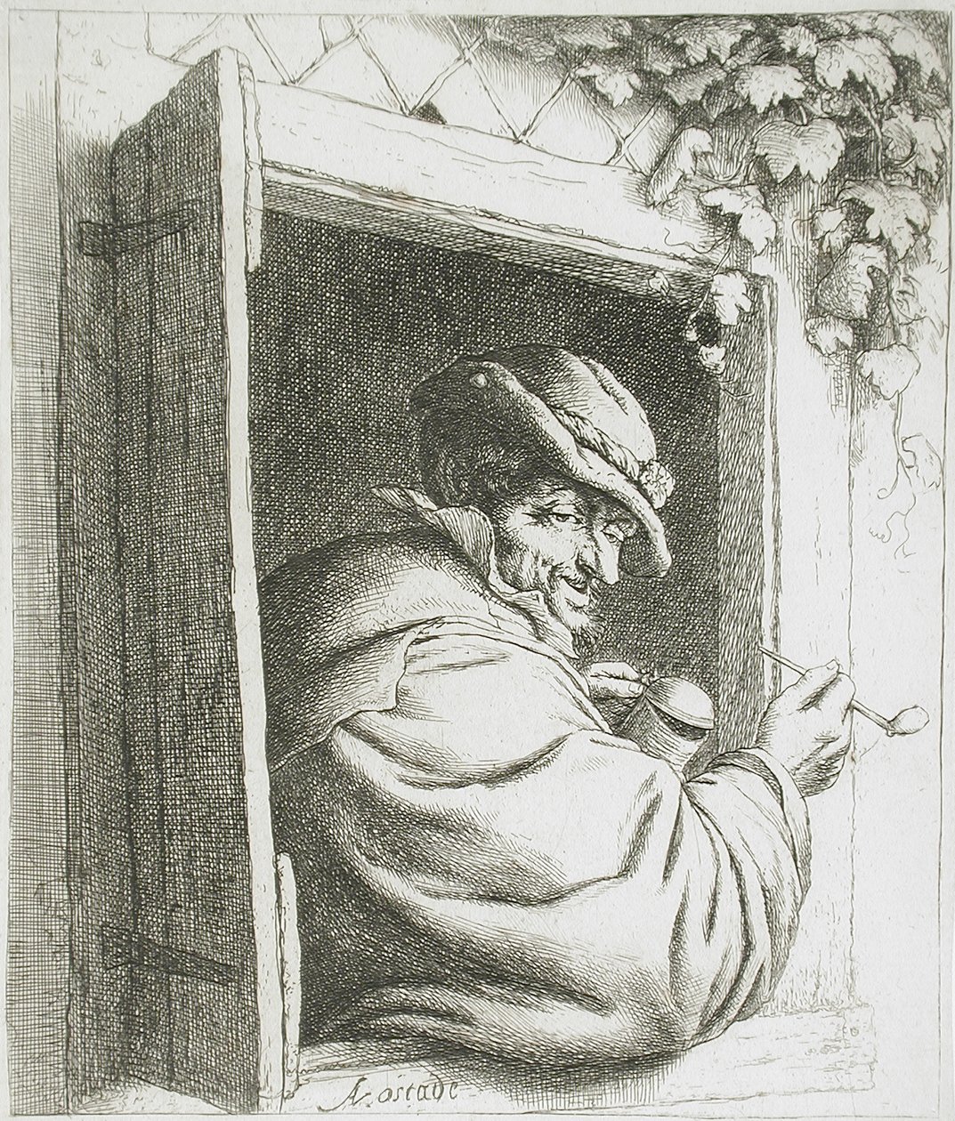 Kuřák u okna od Adriaen van Ostade