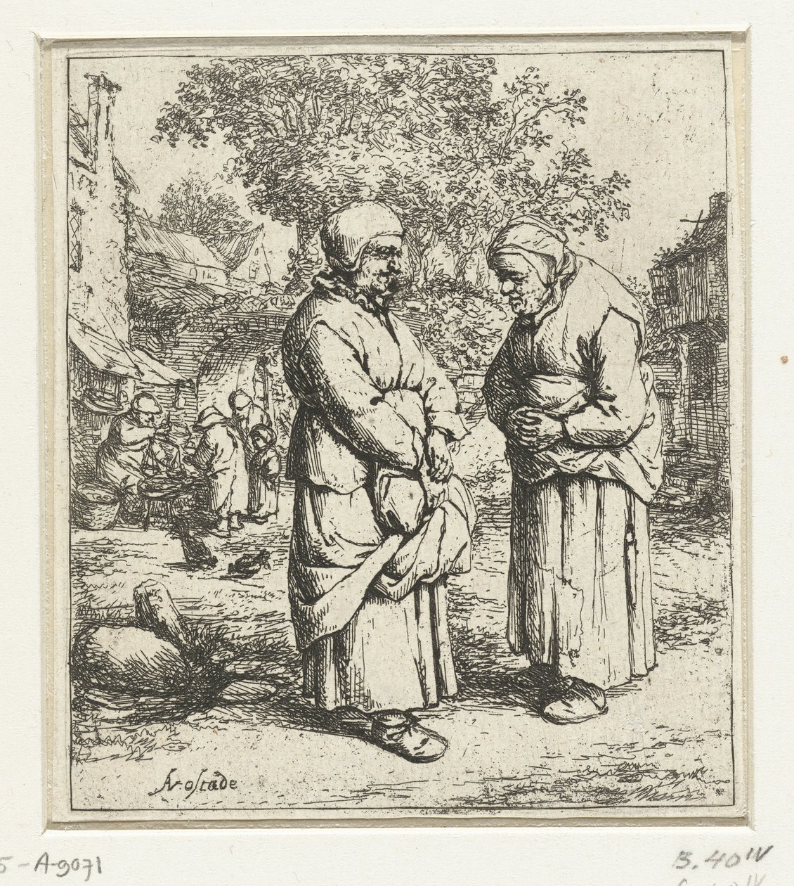 Dvě staré ženy v rozhovoru od Adriaen van Ostade