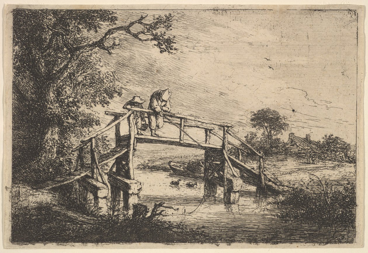 Dva rybáři na mostě, 1647. od Adriaen van Ostade