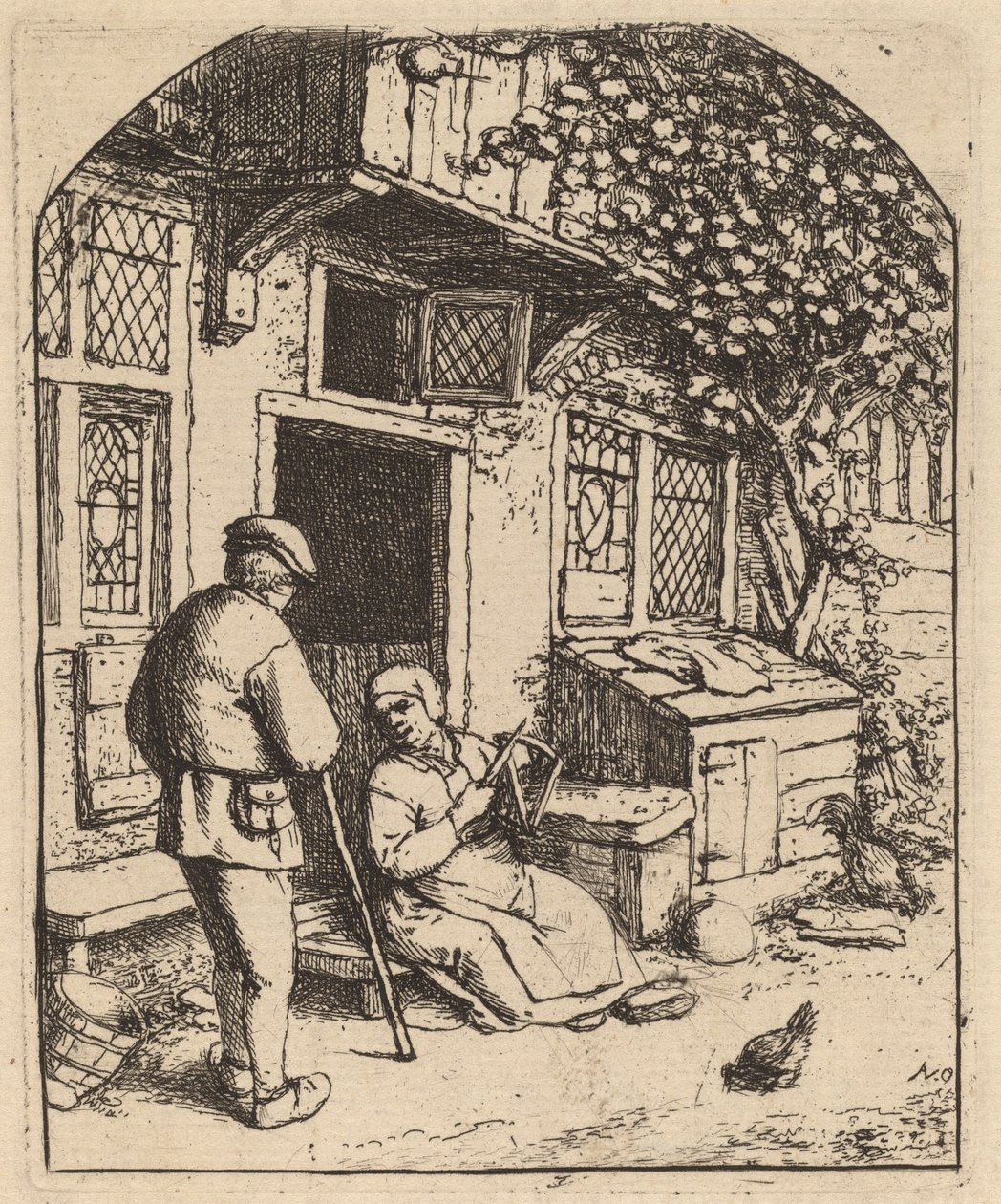 Žena navíjející se na cívku (La Devideuse) od Adriaen van Ostade