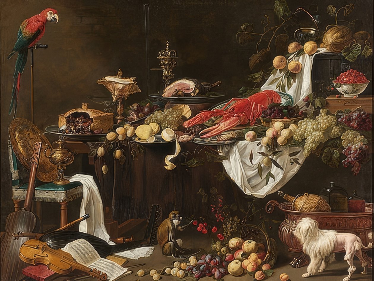 Banketové zátiší. 1644 od Adriaen van Utrecht
