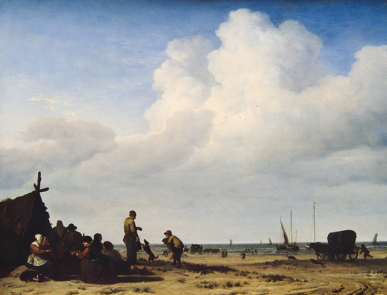 Pohled na pláž od Adriaen van de Velde