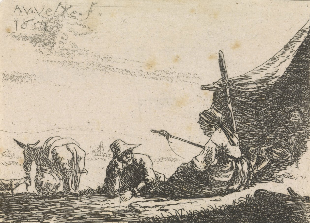 Figurky u stanu, 1653 od Adriaen van de Velde