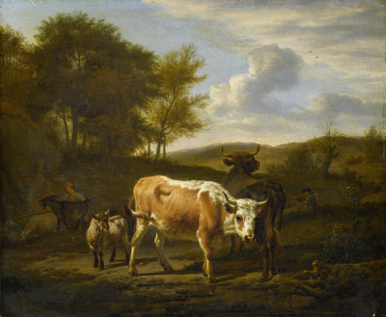 Horská krajina s krávami, 1663 od Adriaen van de Velde