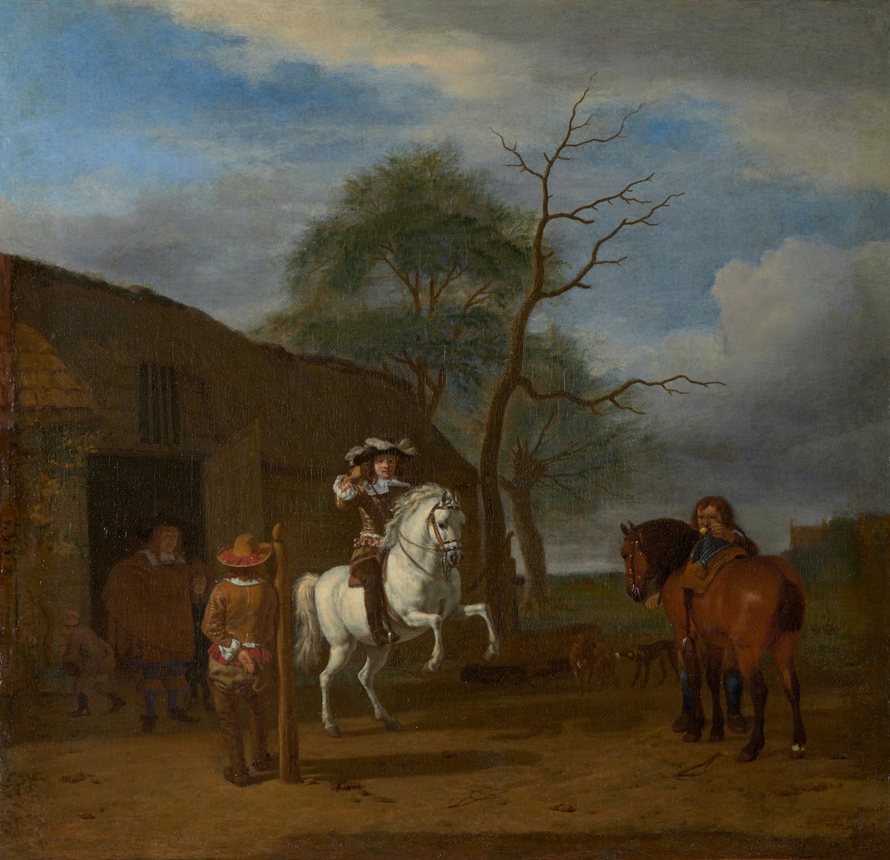 Jezdecká škola, cca 1658 (olej na plátně) od Adriaen van de Velde
