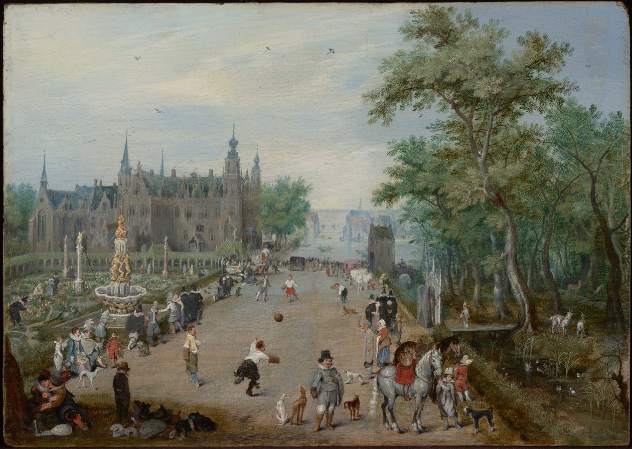 Míčová hra před venkovským palácem od Adriaen van de Venne