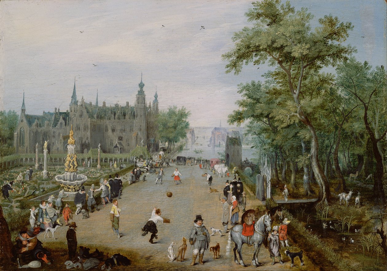 Jeu de Paume před venkovským palácem od Adriaen van de Venne