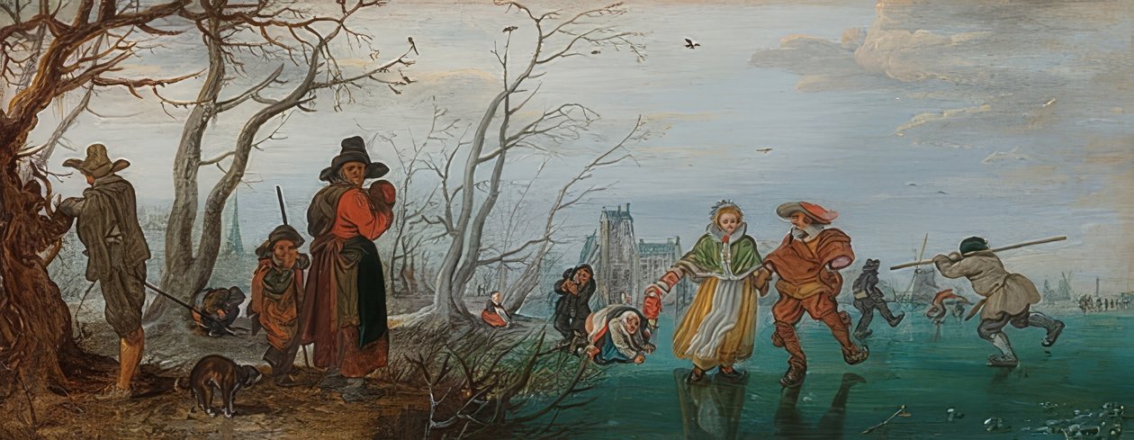 Zima (radost na ledě). 1625 od Adriaen van de Venne