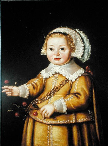 Portrét Anne Gibsonové jako dítěte (olej na panelu) od Adriaen van der Linde
