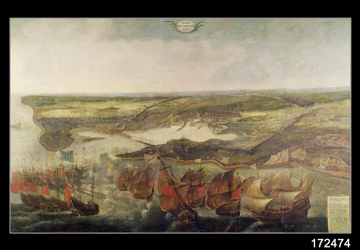 Obležení La Rochelle v roce 1628 od Adriaen van der Cabel