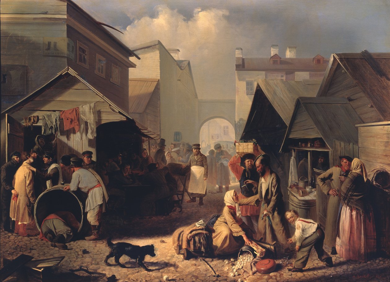 Stánek s občerstvením v Petrohradě, 1858 od Adrian Markovich Volkov