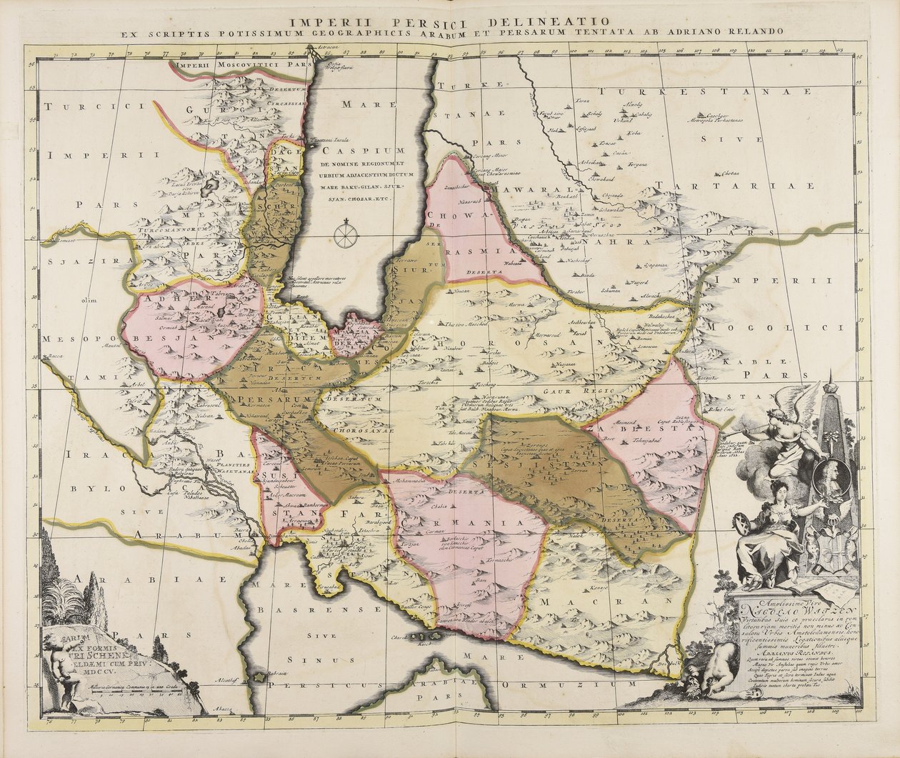 Náčrt perské říše ze zeměpisných spisů Arabů a Peršanů, pokus o Adrian Relando od Adrian Reeland