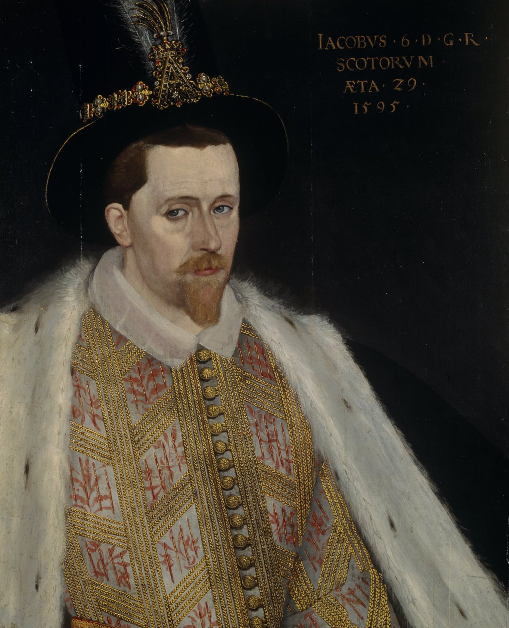 Jakub VI. a I. 1566-1625, skotský král, 1595 od Adrian Vanson