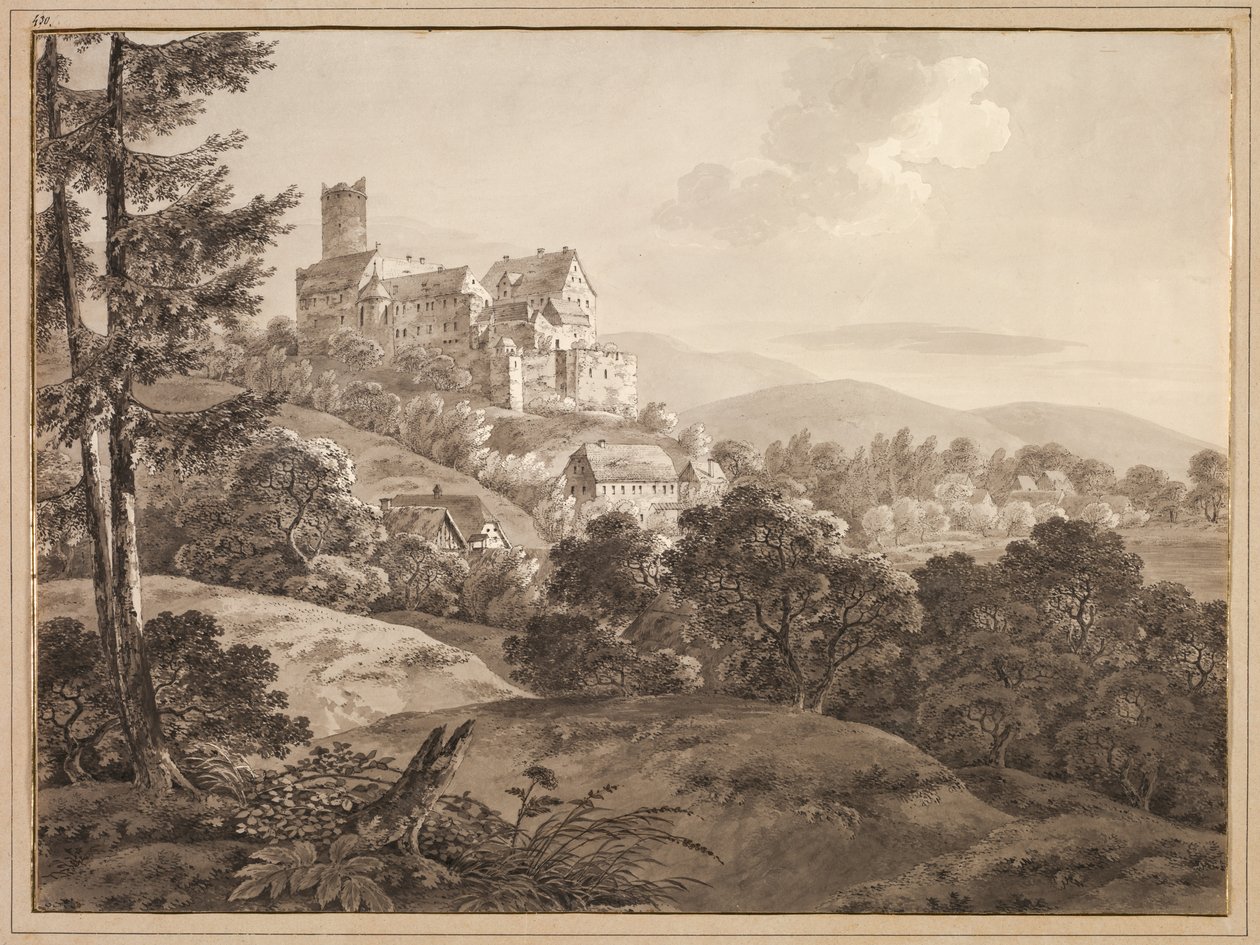 Pohled na hrad Gnandstein, c. 1795. od Adrian Zingg