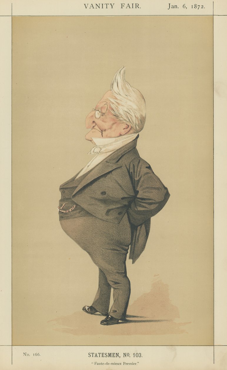 Adolphe Thiers (barevná litografie) od Adriano Cecioni