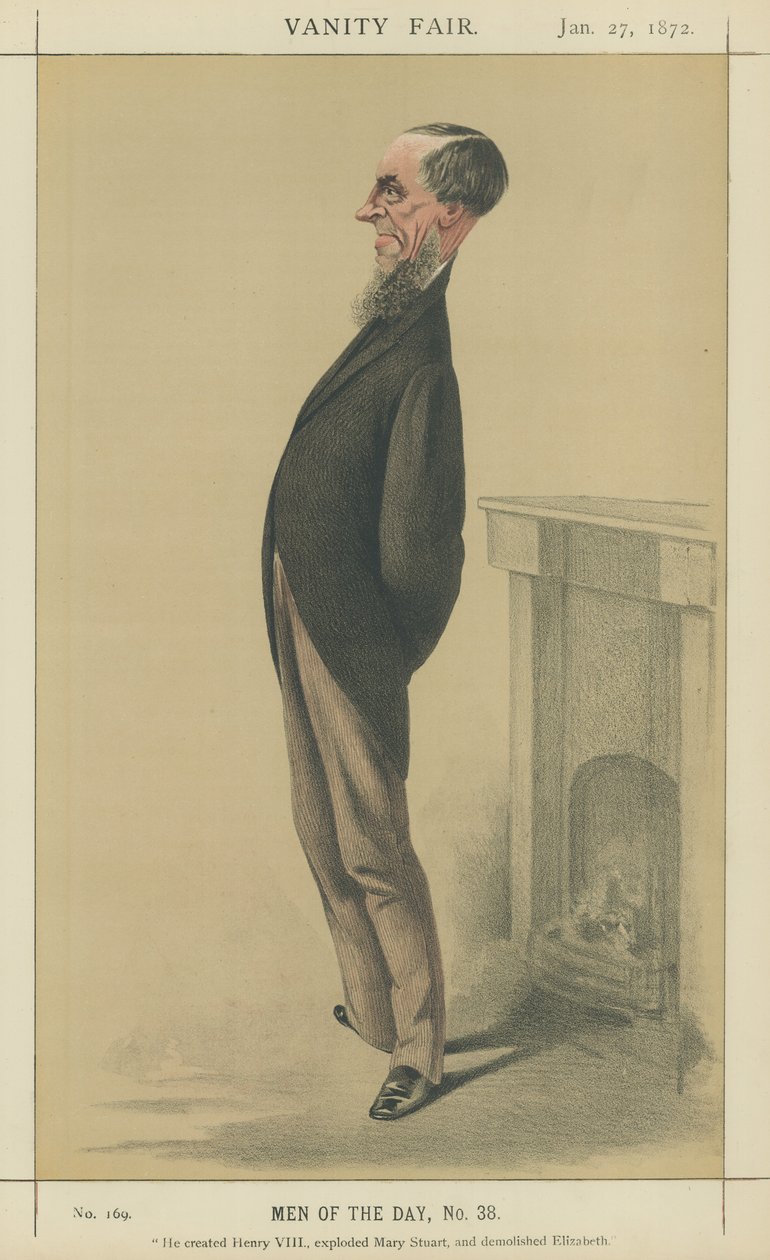 Pan James Anthony Froude (barevná litografie) od Adriano Cecioni