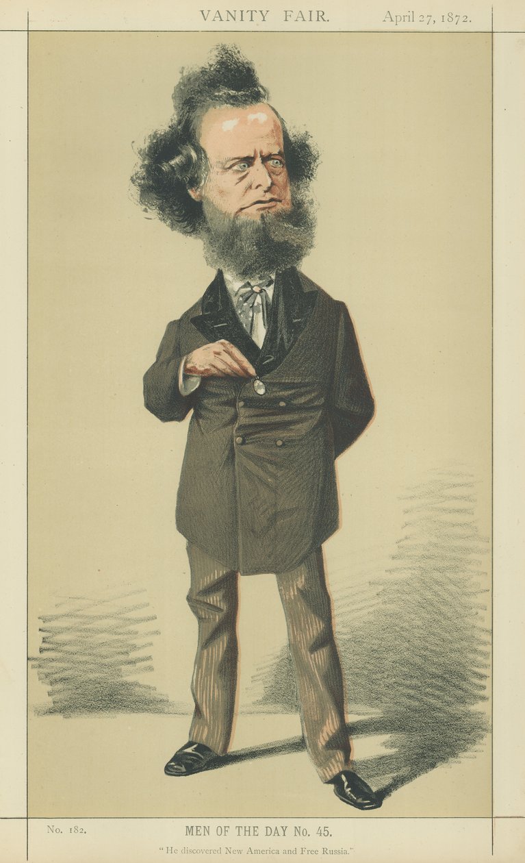 Pan William Hepworth Dixon (barevná litografie) od Adriano Cecioni