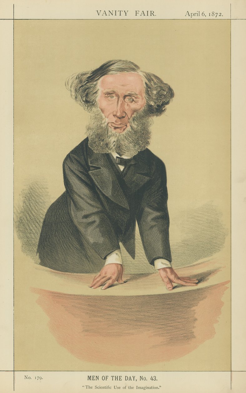 Profesor John Tyndall (barevná litografie) od Adriano Cecioni