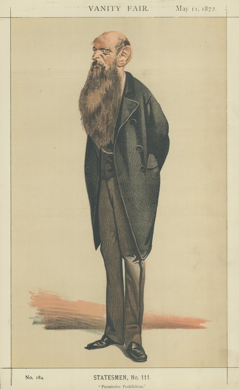Sir Wilfrid Lawson (barevná litografie) od Adriano Cecioni
