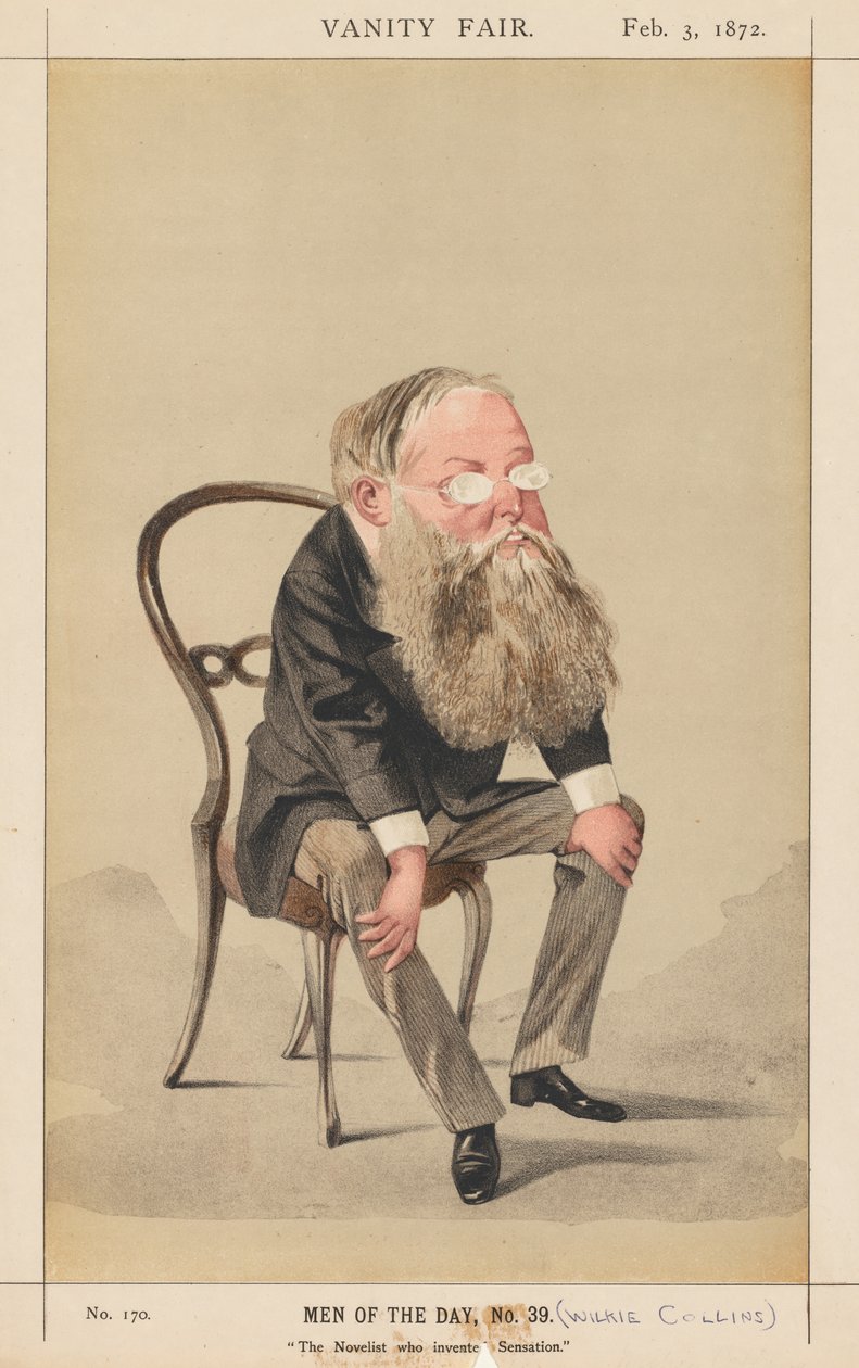 Vanity Fair: Men of the Day, č. 39 The Novelist who vynalezl Sensation, 1872. od Adriano Cecioni
