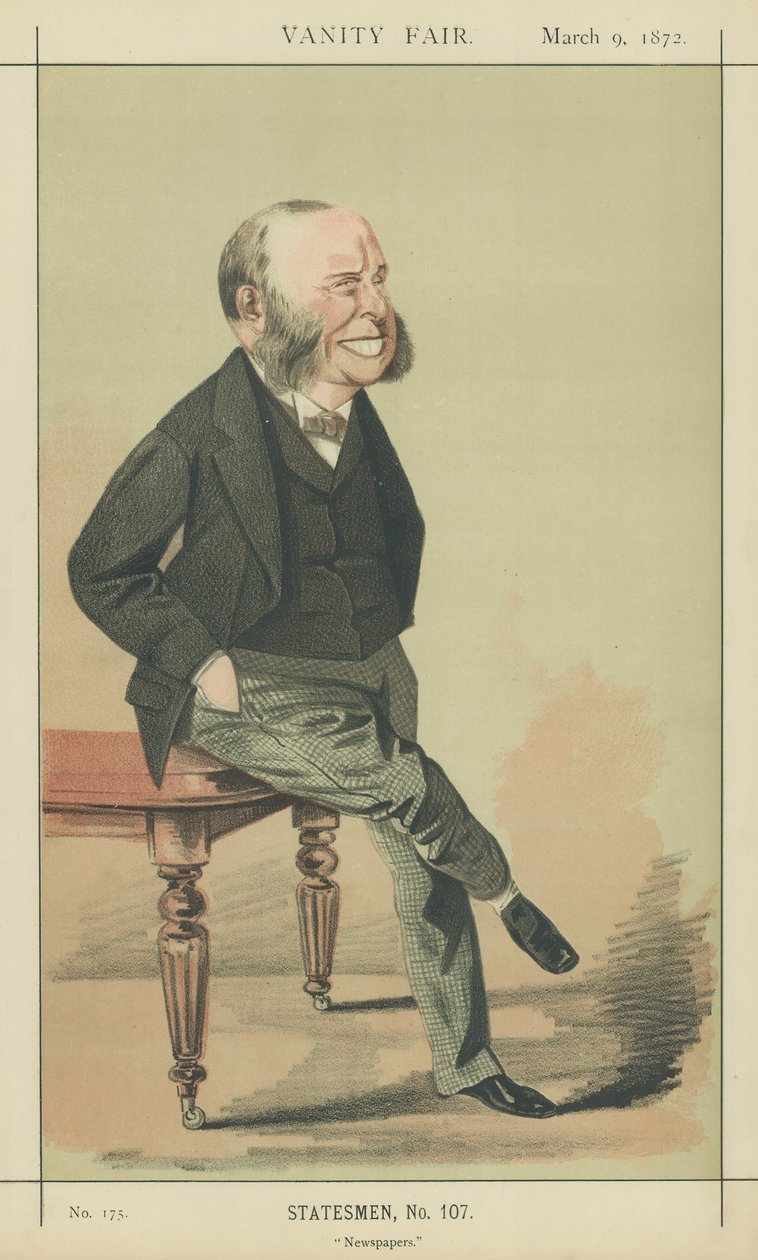 W H Smith (barevná litografie) od Adriano Cecioni