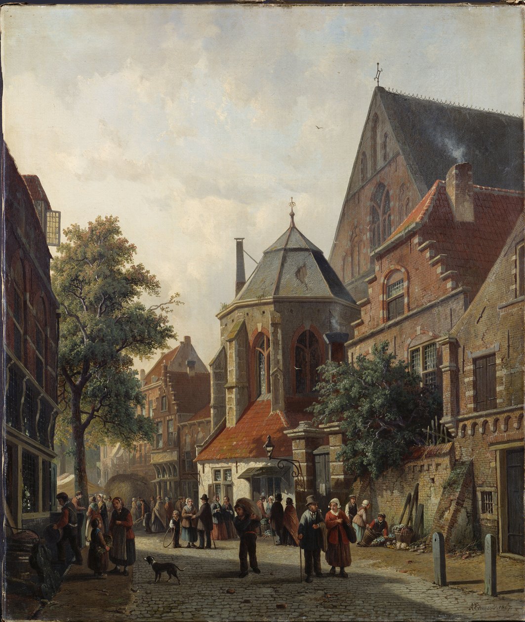 Holandská pouliční scéna, 1867 od Adrianus Eversen