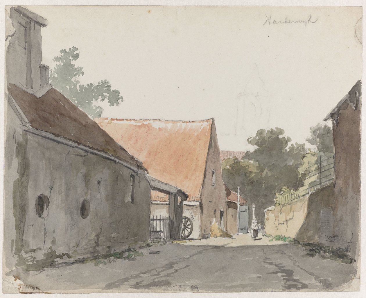 Pohled na ulici v Harderwijku Harderwijk (název na objektu) od Adrianus Eversen