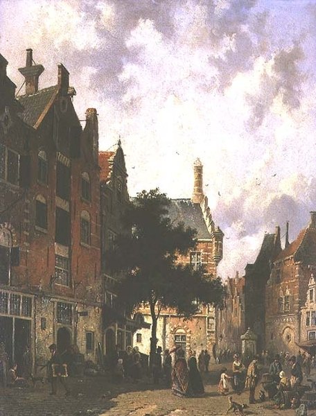 Pouliční scéna v Holandsku od Adrianus Eversen