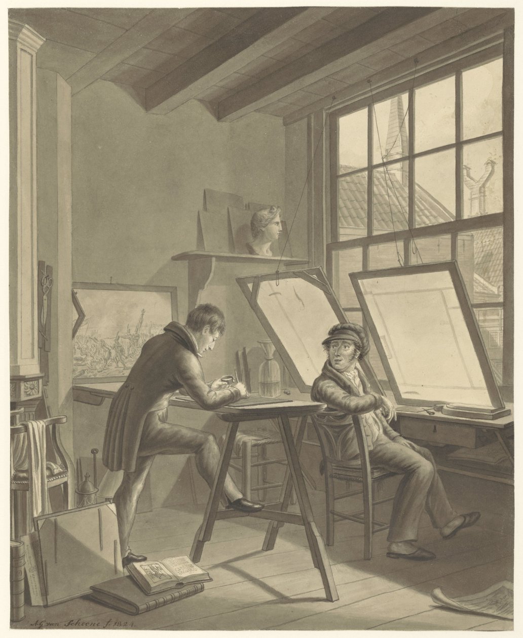Workshop Jacoba Ernsta Marcuse v Rozenstraat v Amsterdamu od Adrianus Gerardus van Schoone