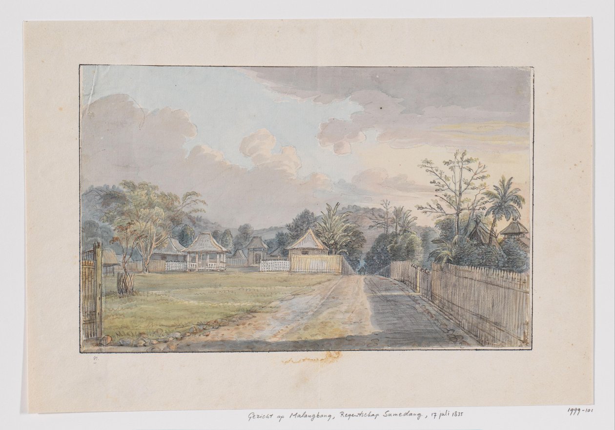 Pohled na Malangbong, Sumedang Regency, Priangan, Západní Jáva od Adrianus Johannes Bik