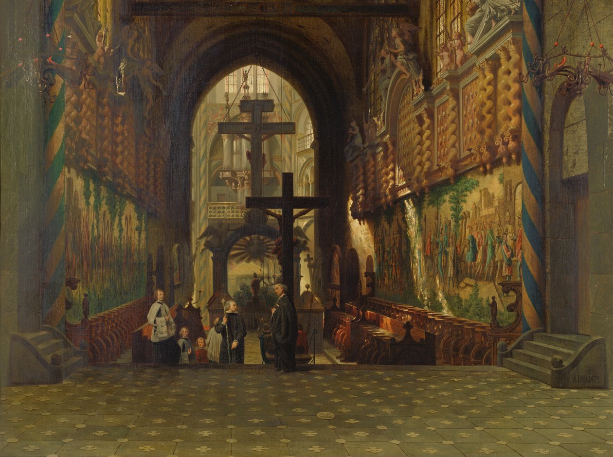 Interiér kostela Saint Gereon v Kolíně nad Rýnem od Adrien Dauzats