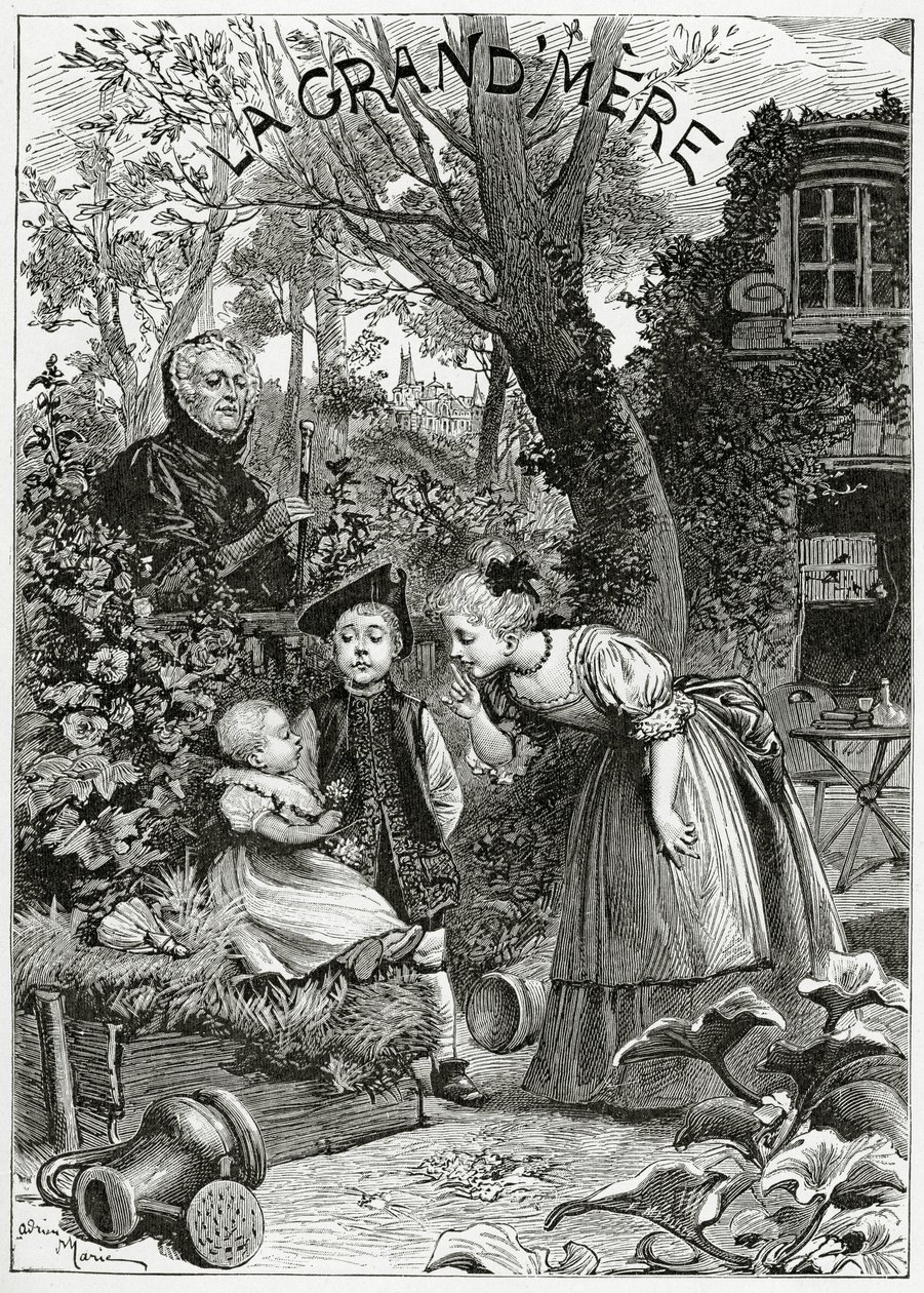 Babička, 19. století (č. rytina) od Adrien Emmanuel Marie