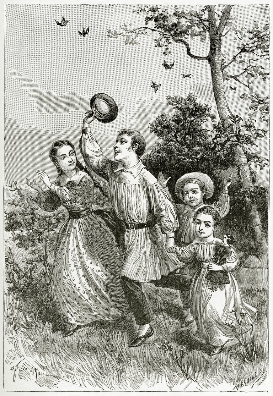 Rodina, 19. století (č. rytina) od Adrien Emmanuel Marie