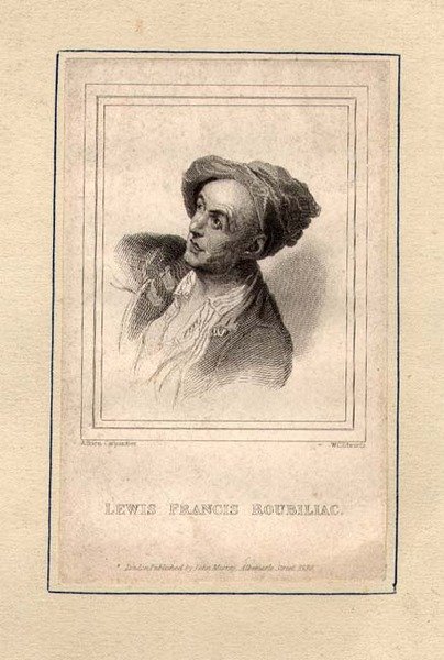 Portrét Louis Francois Roubillac (1702-62), vyrytý W.C. Edwards od Adrien (after) Carpentiers