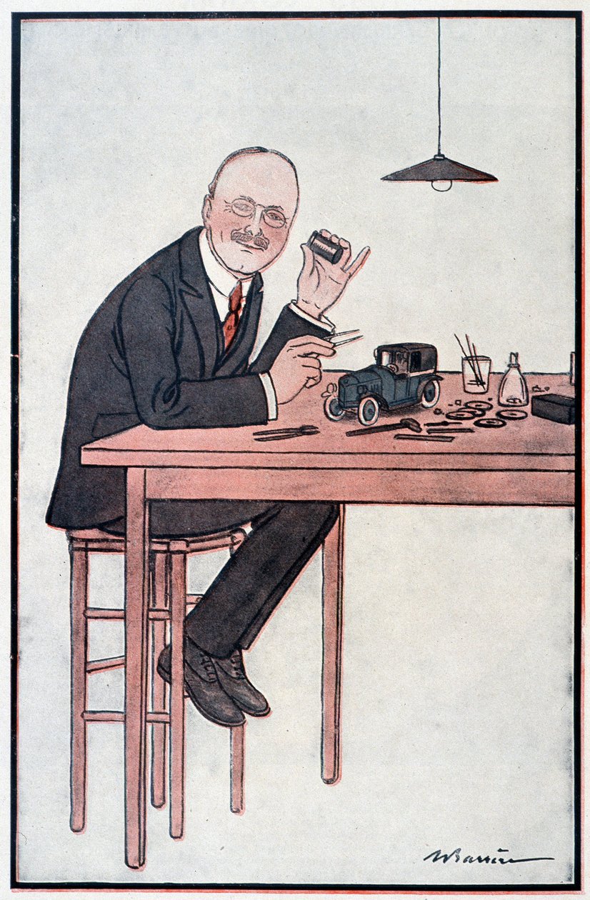 André Citroen, „Ford“ Francie – ilustrace Adriena Barrere (1877-1931) ve „“Fantasio““ z 1.10.1922 od Adrien Barrere
