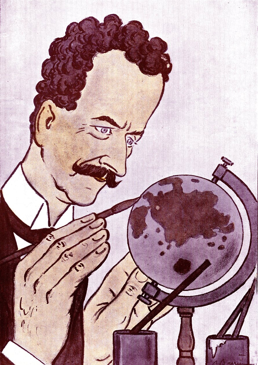 Kreslený film Philippe Berthelot (1866-1934) francouzský politik a diplomat - kresba Adrien Barrere (1877-1931) z Fantazia od Adrien Barrere