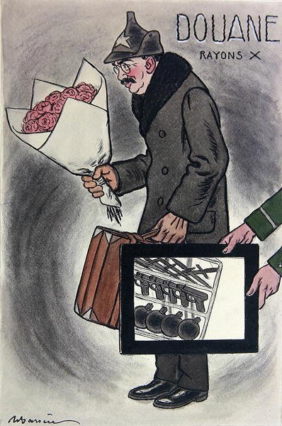 Karikatura sovětského velvyslance ve Francii, Valerian Devgalevsky, z francouzského časopisu 