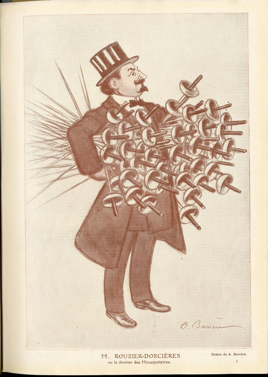 Fantasio, ca. 1912_4_1 - Ilustrace A Barrere (1874-1931): Šerm - Rouzier Dorcieres od Adrien Barrere