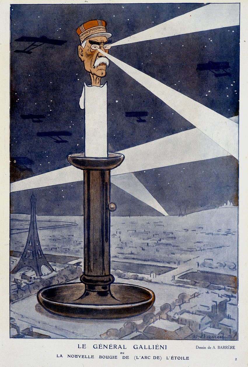 Generál Gallieni nebo nová svíčka (z luku) hvězdy. Ve Fantasiu 1.12.1915. Kresba A. Barrère. od Adrien Barrere